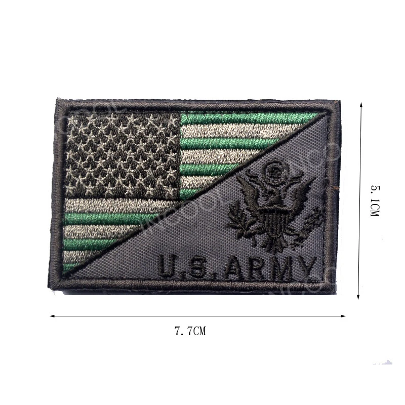 Green Black 30 шт. американский флаг w/Армия патч вышивки США Флаги Военная Мораль патч тактический эмблемы вышитые значки торговля - Цвет: Green Black