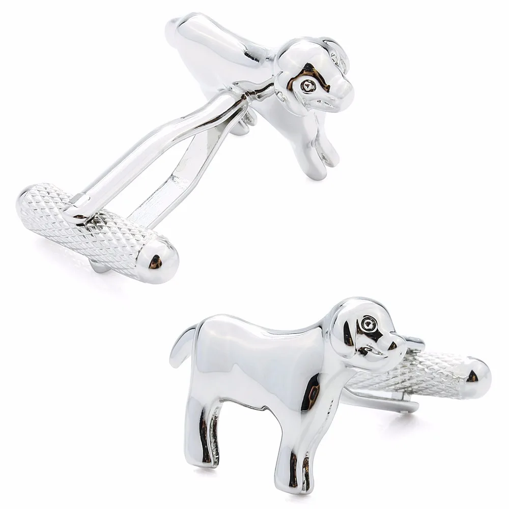 Запонки HAWSON с имитацией родия для французских манжет и рубашек|dog cufflinks|brand cufflinks for