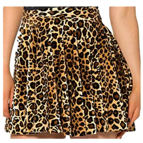 Пикантная леопардовая расцветка женские короткая юбка эластичный высокой