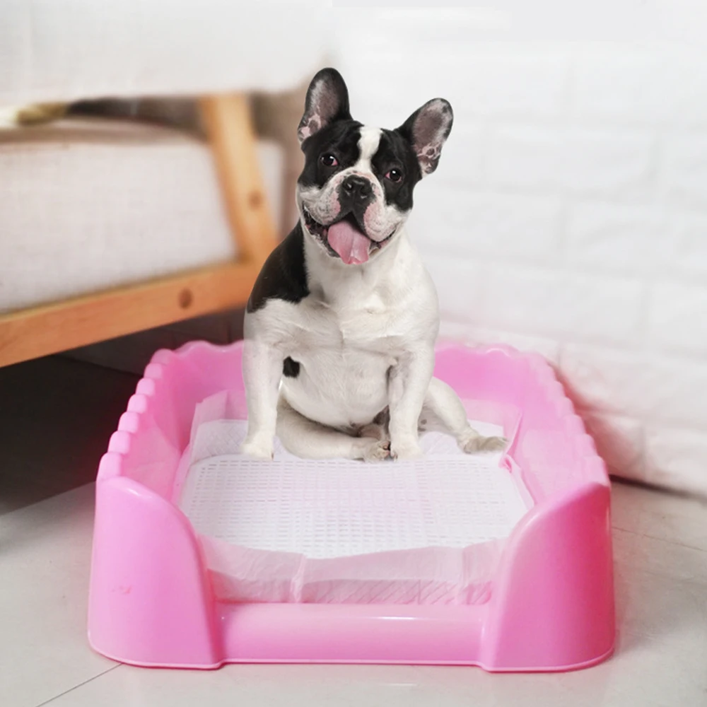 Портативный туалет для домашнего животного собаки поднос с колонной писсуар миска Туалет Обучение Туалет сетка Туалет с забором Писсуар для маленького питомца горшок