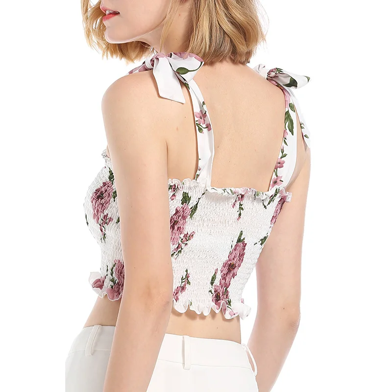 HUTOBI пикантные галстук бабочку шифон уличная Топ Для женщин Мода Ruched Pleated Crop Top Sexy