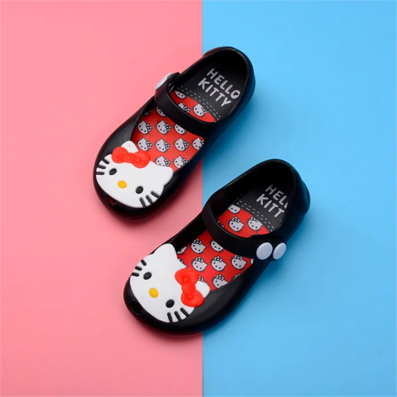 Melissa/3 цвета прозрачные сандалии с рисунком Hello kitty Новинка 2018 года мини Melissa для