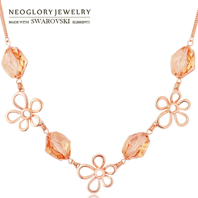 Ожерелье с кристаллами Neoglory элегантное романтическое ожерелье цвета