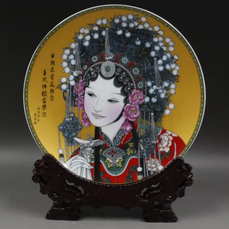 Qing Dynasty Qianlong пьяная наложница керамическая тарелка народная коллекция предметы