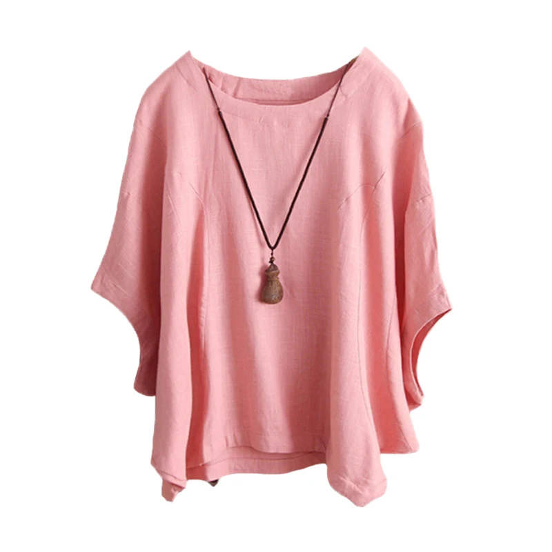 HNEGSONG Female T-Shirt Summer Women Batwing Sleeve Tshirt Solid O-Neck Short Loose Tee Tops Women's Clothing 721387 | Женская