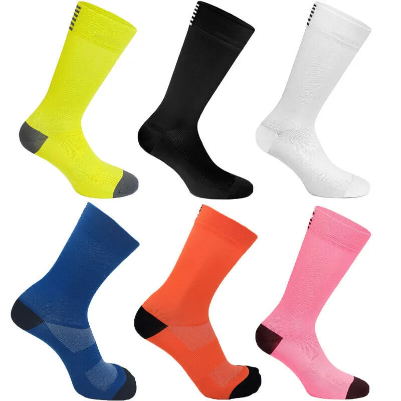 

AU Cycling Socks Men's Long Tube Sports Quick-drying Running Socks Bicycle Socks