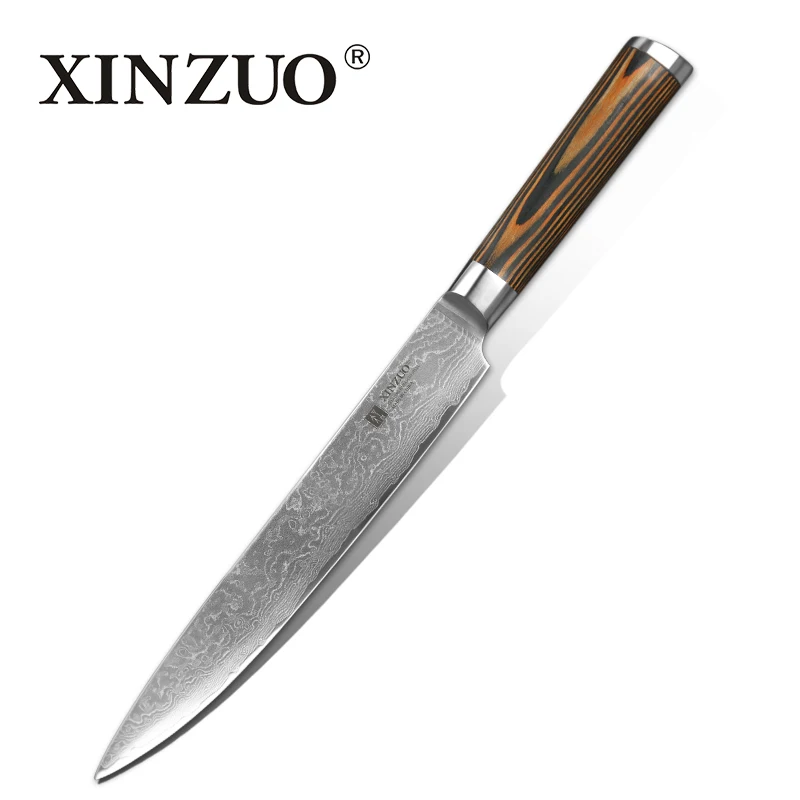 Нож Мясницкий XINZUO 8 дюймов японские кухонные ножи ручной работы 67 слоев дамасский