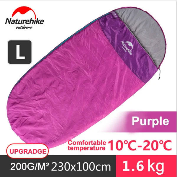 NatureHike NH80S002-D Мумия спальный мешок 3 сезон для кемпинга Пешие прогулки альпинизмом путешествия с компрессионным мешком - Цвет: PurpleL200