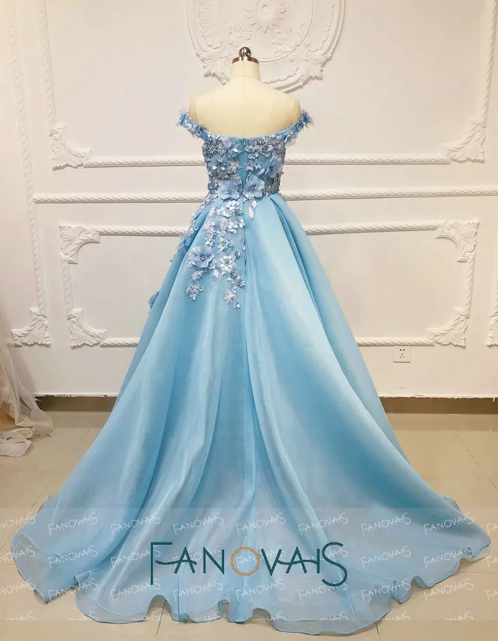 Light Blue Evening Dresses Off Shoulder Vestido De Fiesta 2019 Elegant Prom Dress for Women Formal Gown | Свадьбы и торжества