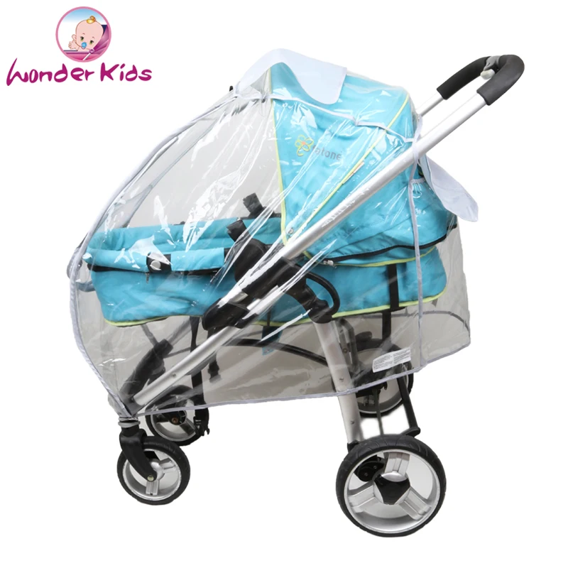 Универсальный накрывной чехол от дождя, ветра и пыли для коляски для младенцев с обратной солнцезащитой и карманом аксессуаров.