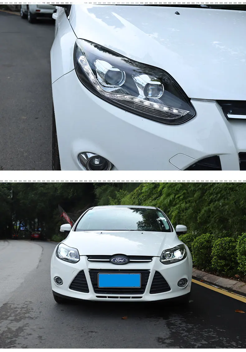Автомобильный Стайлинг светодиодный головной фонарь для Ford Focus 3 головной светильник s 2012- Европейский светодиодный направляющий светильник drl H7 hid Bi-Xenon двойные линзы ближнего света