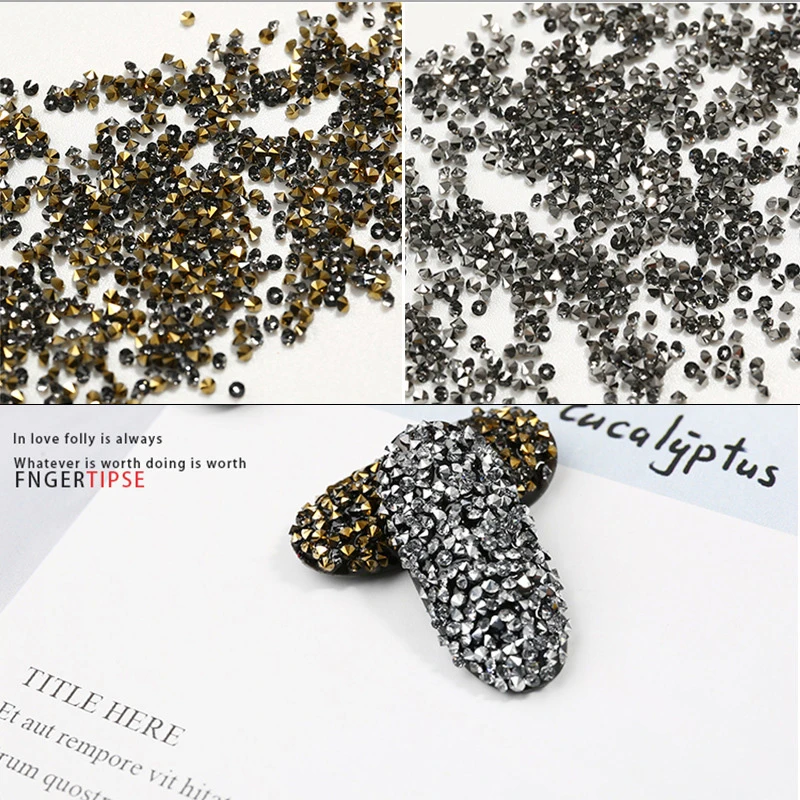 1 Box Two Styles Nail Art Mix Metal Beads Pointback Rhinestone Mini For Nails 3D Stones DIY Design Manicure Diamonds | Красота и