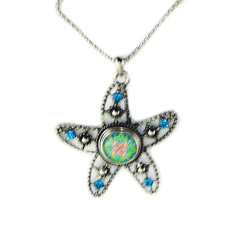 Bo world Starfish Snap Button Jewelry Pendant Necklace with Link chain Fit 18/20mm Women PN20 | Украшения и аксессуары