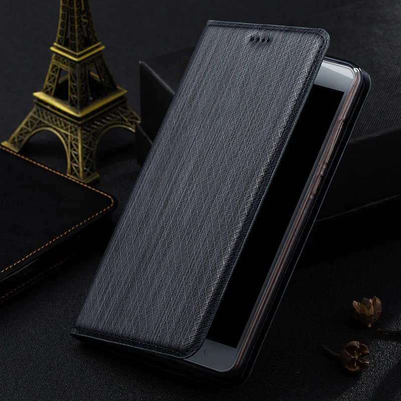 Новинка чехол для Xiaomi Redmi Note 4X роскошный сетчатый кожаный с магнитной подставкой