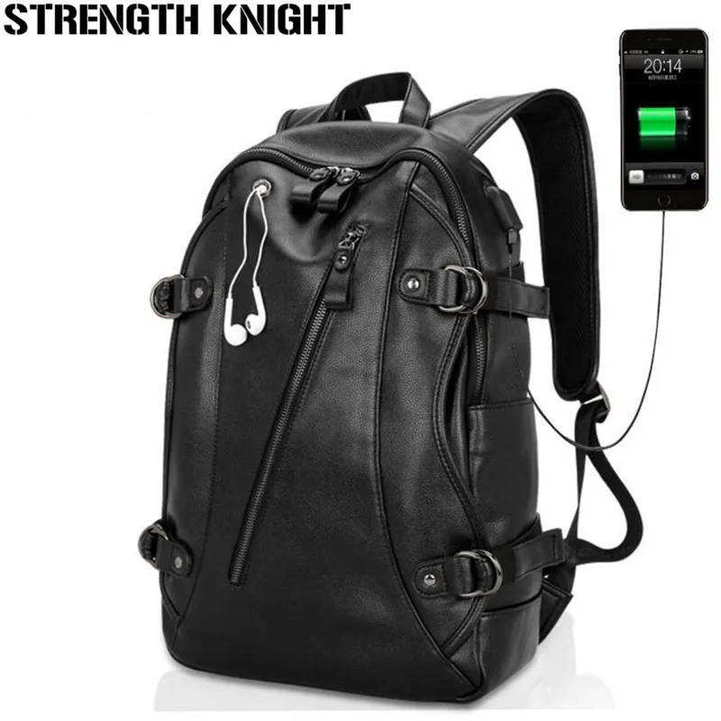 Рюкзак мужской для ноутбука с USB зарядкой и защитой от кражи|fashion leather backpack|leather