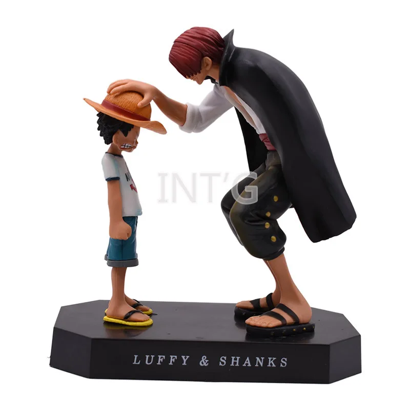 

6" 15cm Anime One Piece Straw Hat Luffy Red Hair Shanks PVC Action Figure Doll Children Gift Collection