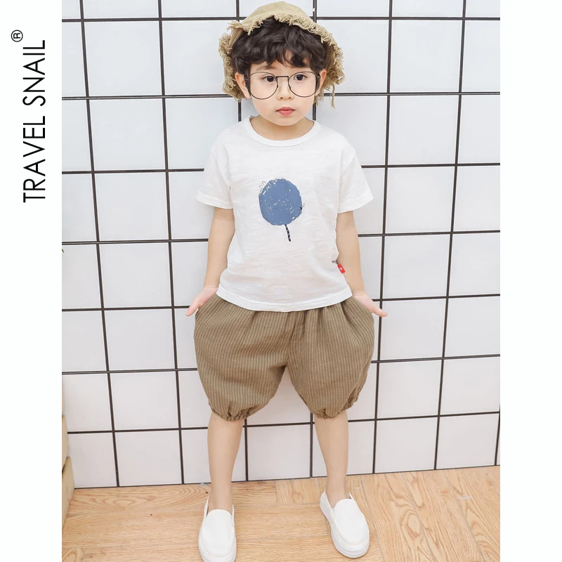 Путешествия Улитка футболки для мальчиков детская одежда Одежда маленьких