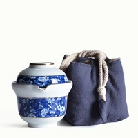 pinny blue and white porcelain portable tea set ceramic travel teapots chinese kung fu tea cup and saucer set teapot kettle