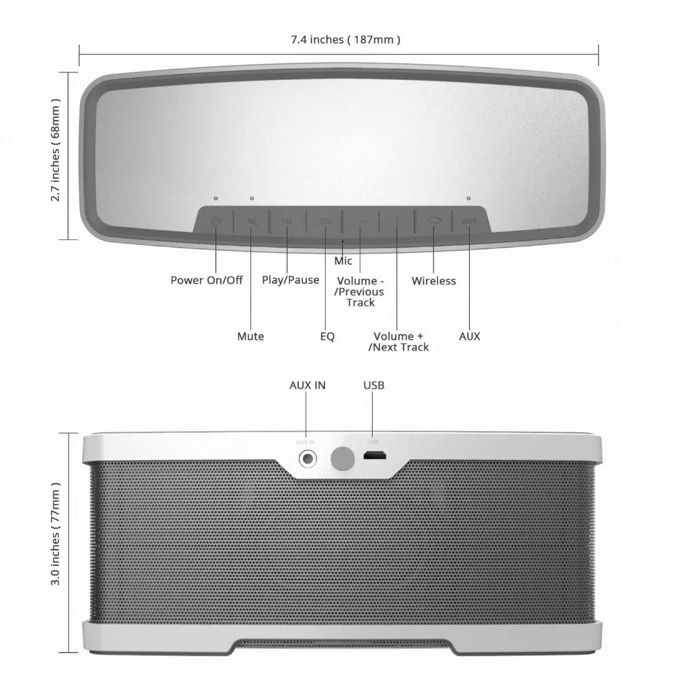 IDeaPlay W200 Беспроводной Hi Fi Bluetooth Динамик 20 Вт бас стерео премиум аудио от 10 драйвера