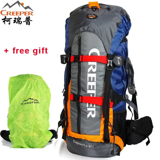 Creeper Camping Bag Professional Waterproof Rucksack Internal Frame Climbing Camping Hiking Backpack Mountaineering Bag 65L