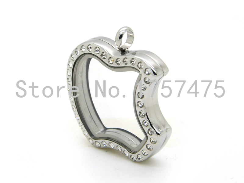 TDIYJ Высокое качество нержавеющая сталь Яблоко стекло плавающий медальон со