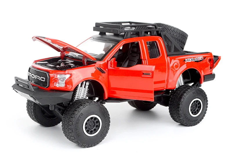 Новые 1:32 детские игрушки Raptor F150 пикап металлические игрушечные машинки модель с музыкой мигающий Звук для ребенка автомобиль подарки