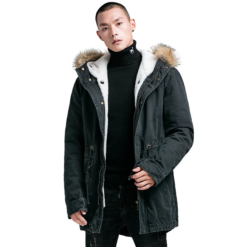 2018 европейский и американский Тренд Осень Зима Новое мужское хлопковое пальто