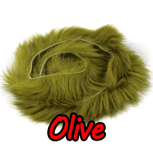 olive 2 шт 5 мм широкий Кролик Мех заяц Zonker полоски для завязывания мух материал стример Рыбалка мух решений - Цвет: olive