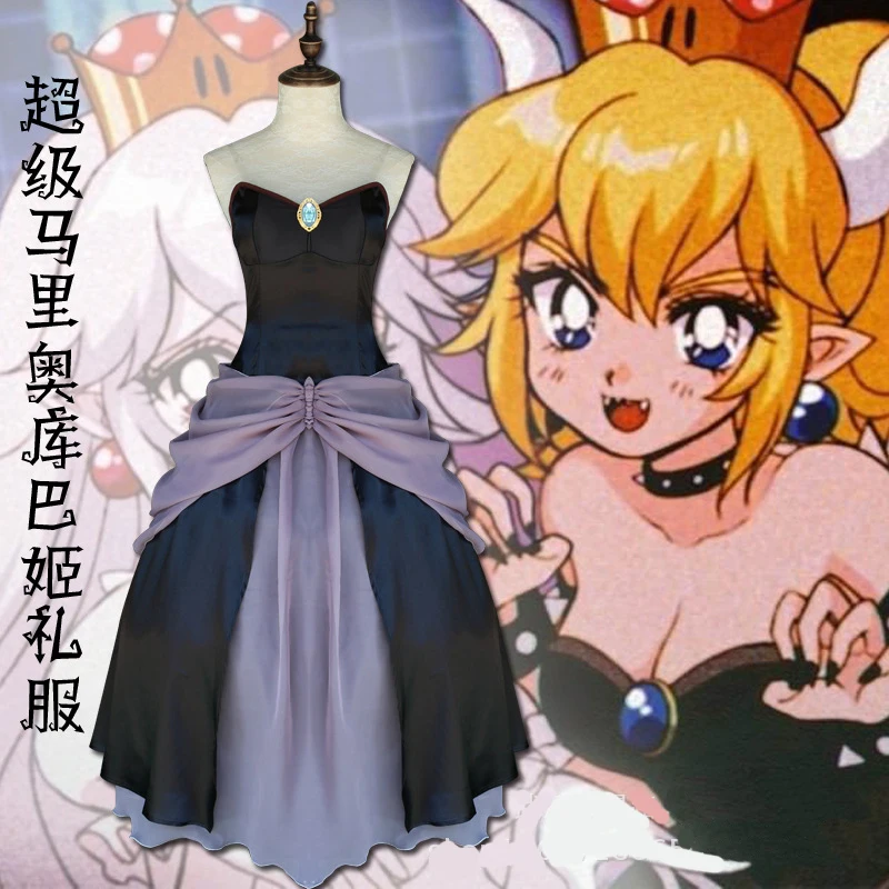 Платье для косплея Kuppa Hime Bowser Koopa XL костюм принцессы bowser платья на Рождество