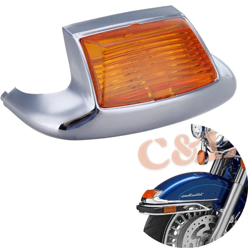 ZORBYZ желтая розетка переднее крыло наконечник света подходит для Harley Road King FLHR Classic