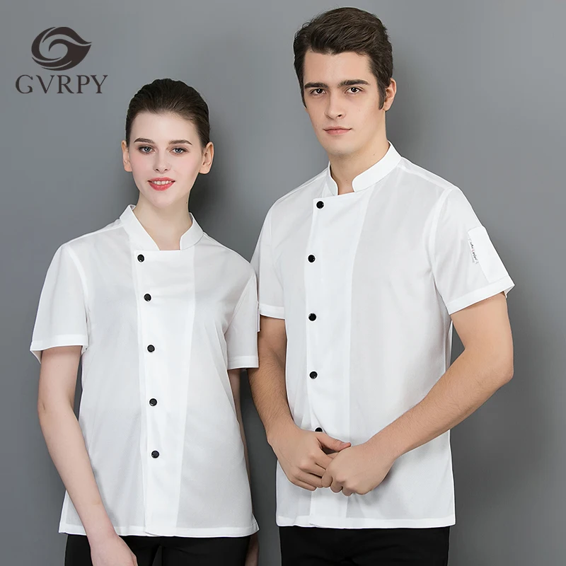 Летняя воздухопроницаемая удобная куртка шеф повара униформа с коротким рукавом