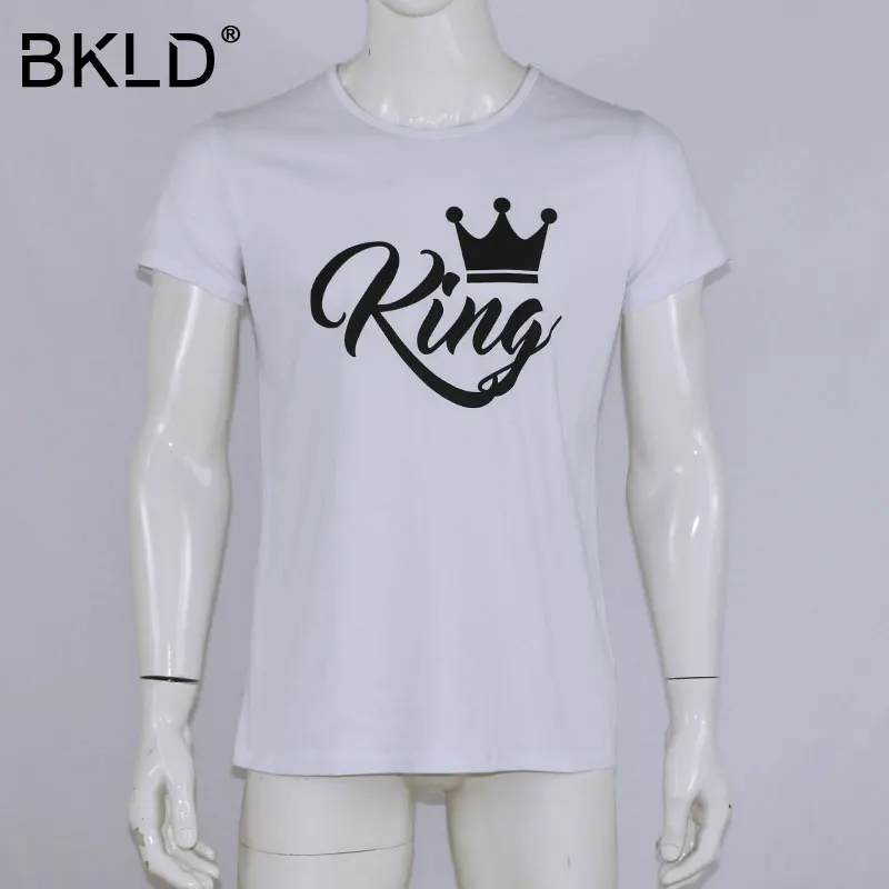 BKLD 2018 г. футболка с коротким рукавом и круглым вырезом надписью King Queen забавный