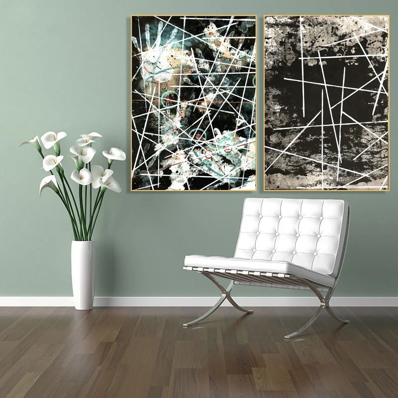 Classical abstract Line Handprint Decorative Canvas Painting Posters and Prints Wall Art Pictures for Living Room Nordic Decor | Дом и сад