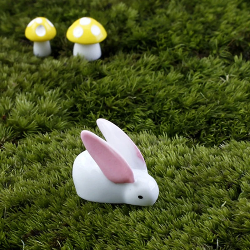 4 шт. DIY мини полимерные длинные ушные орнаменты с кроликом фея миниатюрная