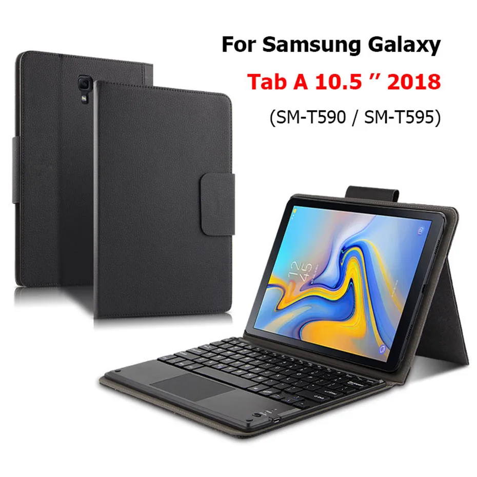 

Чехол с Bluetooth-клавиатурой для Samsung Galaxy Tab A A2 10,5 2018 дюйма, Φ T595 T597, съемный чехол с Bluetooth-клавиатурой для планшета