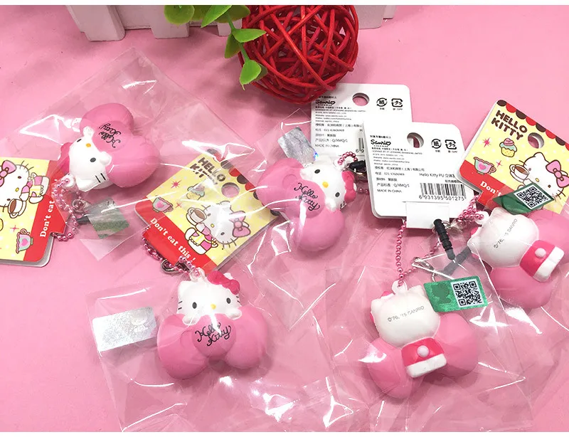Милая Мини кукла hello kitty с розовым бантом милая Мобильная Подвеска для мобильного