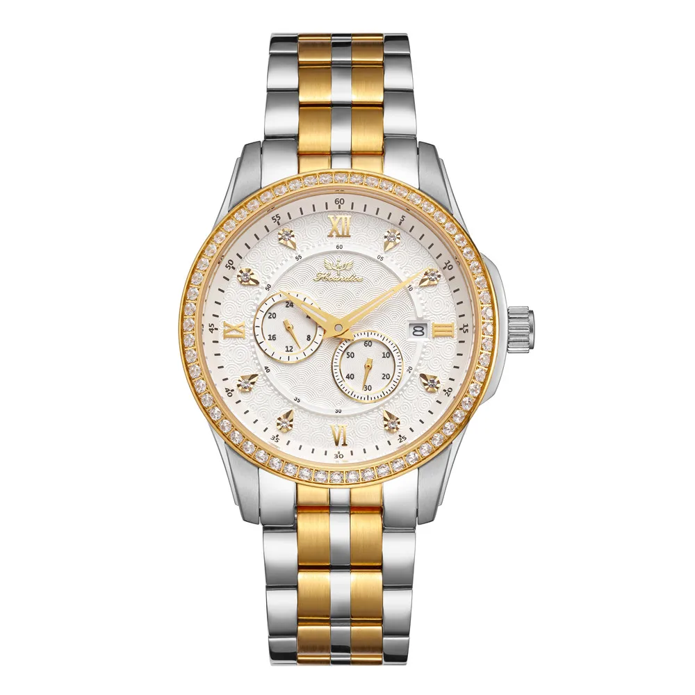 

HCANDICE Luxury Automatic Sapphire Male Watch Stainless Steel Diamond Business Waterproof Wristwatch Men's Clock
