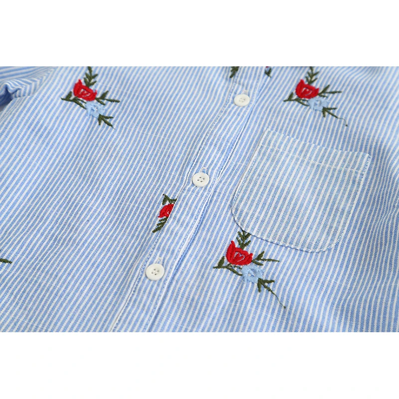 Рубашки для девочек Новинка 2017 года осенняя брендовая блузка маленьких Детские