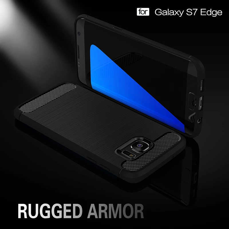 Матовый чехол из углеродного волокна и ТПУ для телефона Samsung Galaxy S6 S7 Edge S8 S9 Plus Note 8 9