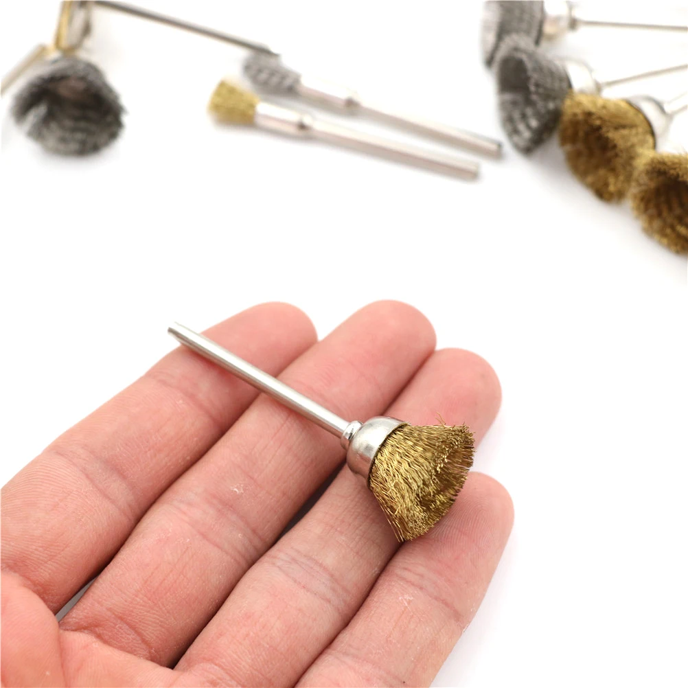 Латунь Сталь Колеса Dremel из стальной проволоки кисти для инструментов Dremel аксессуары 24 шт./компл. заусенцев абразивные для удаления заусенцев буровые инструменты