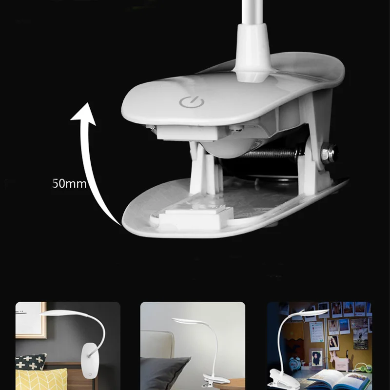 Складная Светодиодная настольная лампа с сенсорным датчиком и регулируемой