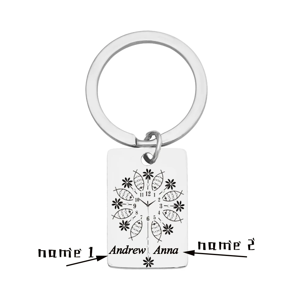 custom Индивидуальные брелоки цепочки для ключей из нержавеющей стали, 4 бара, для мужчин и женщин, для водителя, персонализированные подарки на день рождения, гравировка на заказ - Цвет: custom