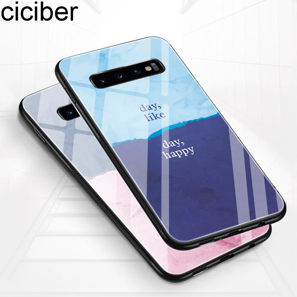 Ciciber чехол для телефона из закаленного стекла samsung Galaxy S10 + S10e Plus Lite Жесткий Чехол
