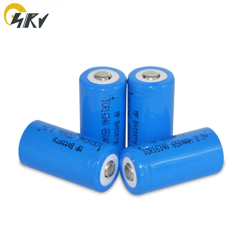 2 шт. RCR123A Li Ion 16340 650mAh 3 7 V аккумуляторная батарея с верхним