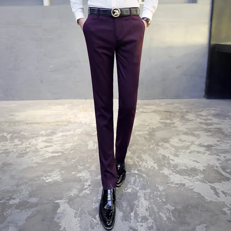 

High Quality Black Suit Trousers Mens Cotton and Polyester Fabric Navy Suit Pants Men Slim Design Men Pant 28-34