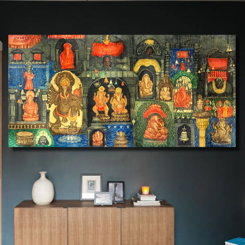 Настенная картина CHENFART в виде Будды серия Ganesha традиционная форма Бога настенные