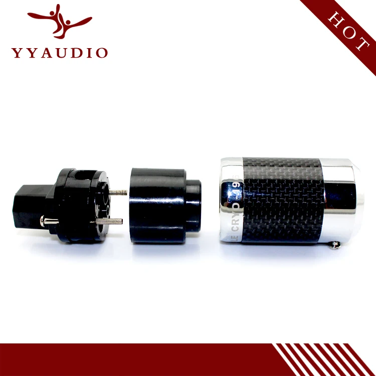 Yyaudio родием EU Schuko вилку из углеродного волокна HiFi plug адаптер P50 черный |