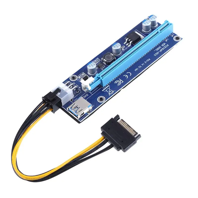 Переходная карта PCI E Express Riser Card 1x to 16x кабель удлинитель для видеокарты с 6