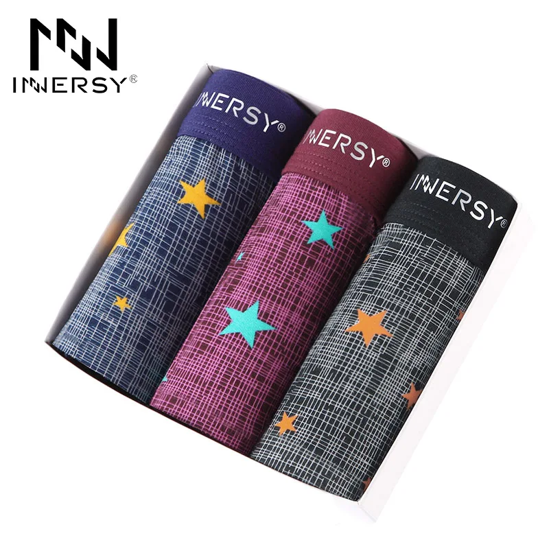 Innersy 2017 3pcs \ Лот Марка Нижнее Бельё для девочек Sexy Модальные боксер с принтами Для