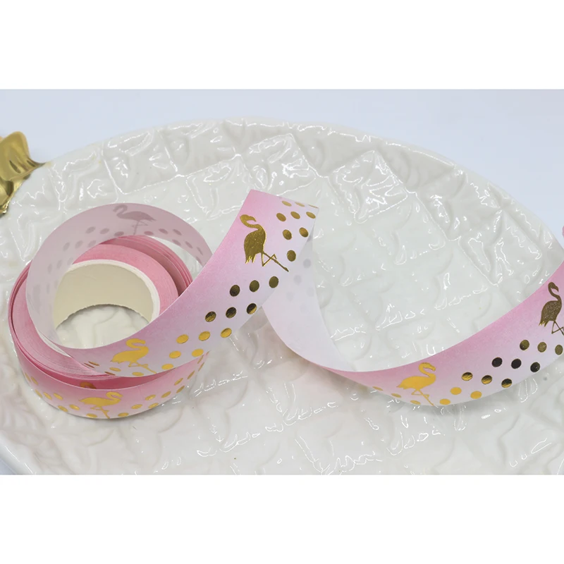 MT224HuoLieNiao1.5cm 10 шт./лот DIY мультфильм бумага клейкая лента из рисовой бумаги золото Фламинго звездное небо декоративные стикеры Липкая лента/школьные принадлежности - Цвет: MT224HuoLieNiao1.5cm